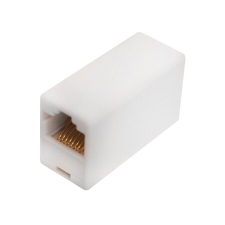 Quest Technology International Cat3 Inline Coupler, Rj45, 8P8C, Straight-Wired - White NTC-0822